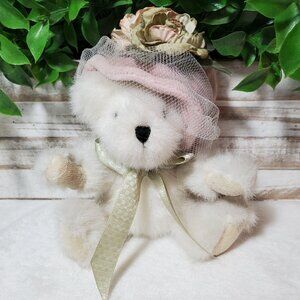 Boyds Bear Chantelle Chapeau Victorian Plush White Teddy Bear